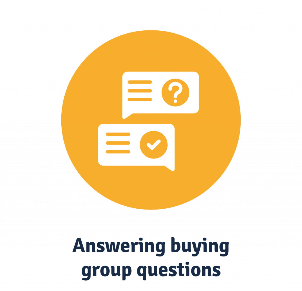 answering buying group questions to build consensus