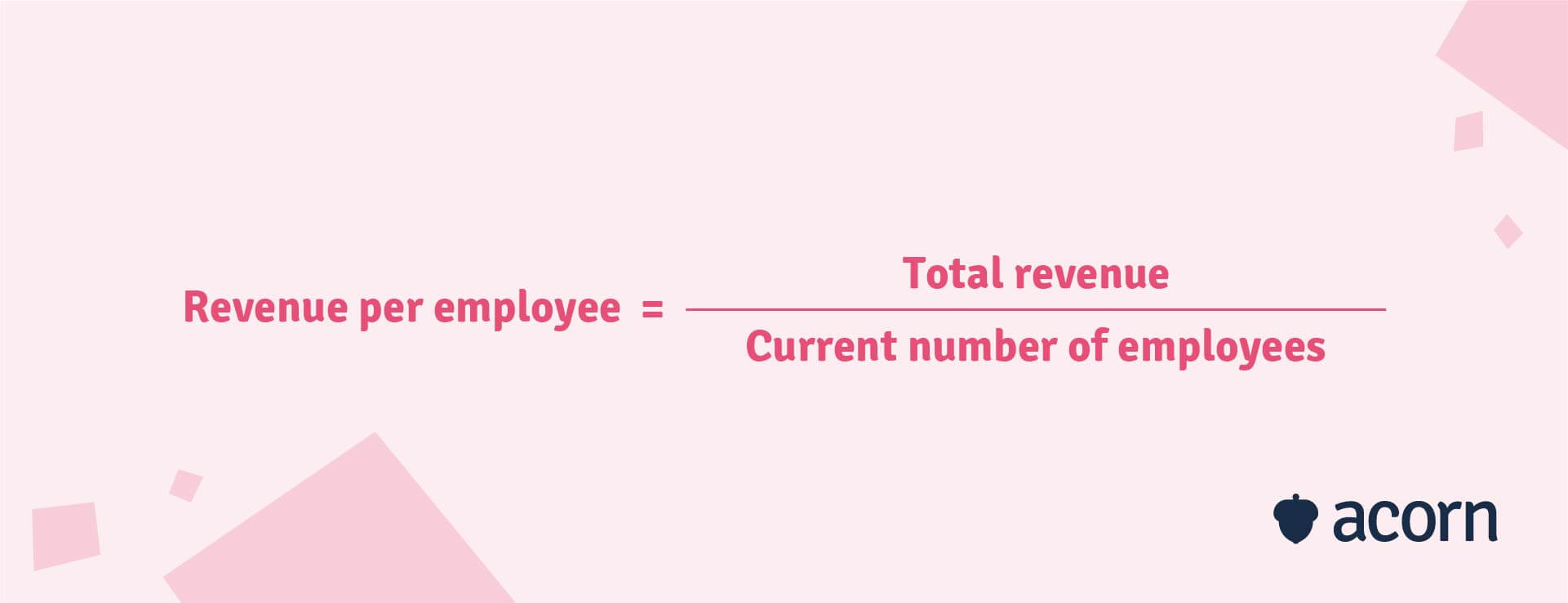 Revenue per employee = Total revenue / Current number of employees