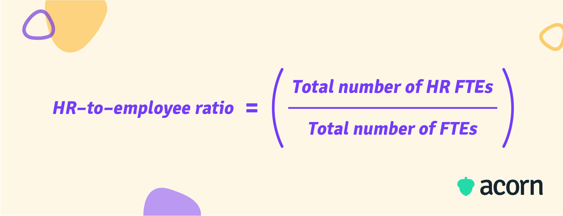 HR-to-employee ratio = (Total number of HR FTEs / Total numbero f FTEs)