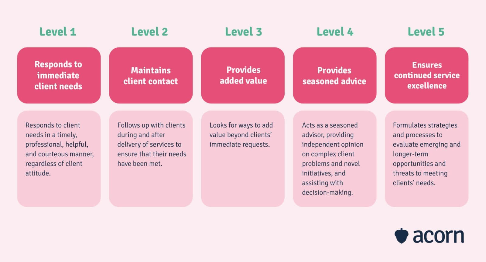 Infographic example of a five-level competency model